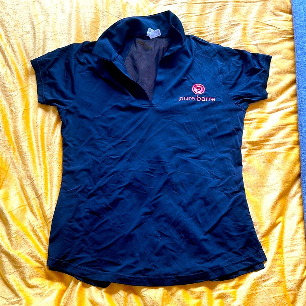 pure barre mesh back polo